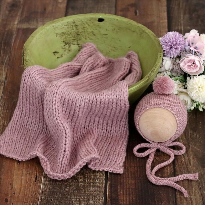 Camel Baby Photography Outfit Set 2PCS Turban Hat Wrap Basket Rug Newborn Photoshoot Props - Image 4